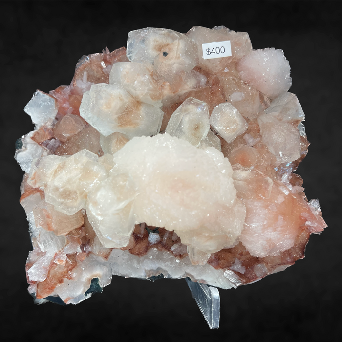 RED APOPHYLLITE WITH STILBITE