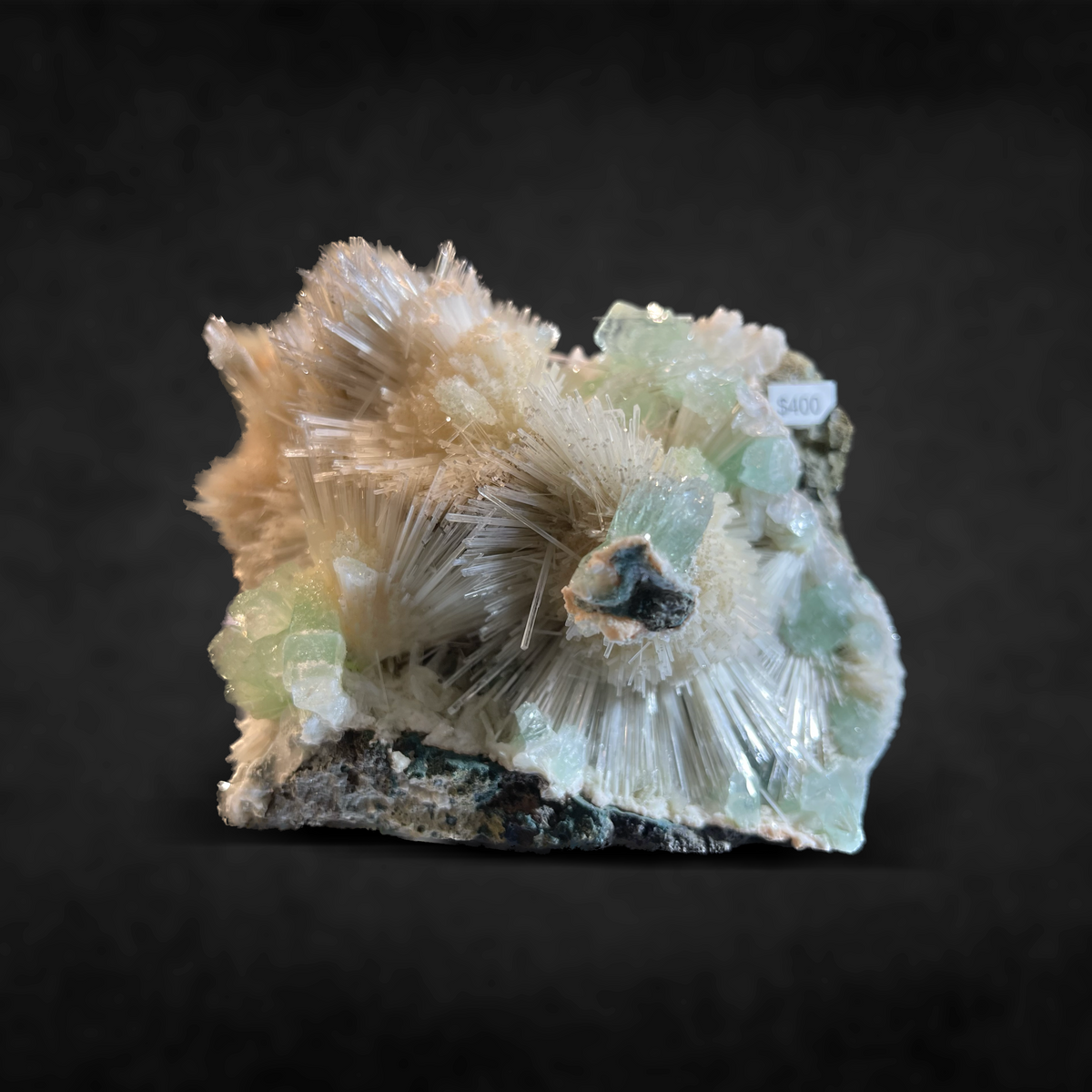 MESOLITE WITH GREEN APOPHYLLITE