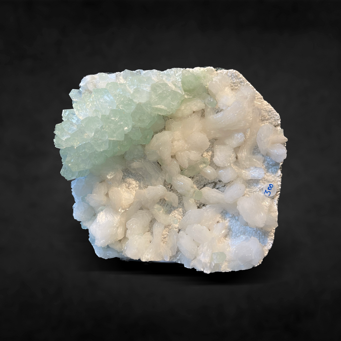 GREEN APOPHYLLITE WITH STILBITE