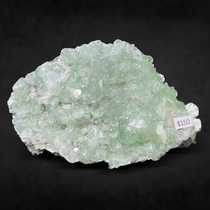 GREEN APOPHYLLITE WITH STILBITE