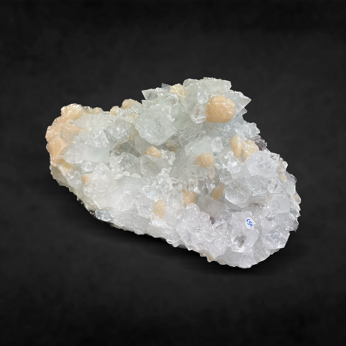 CLEAR APOPHYLLITE WITH STILBITE