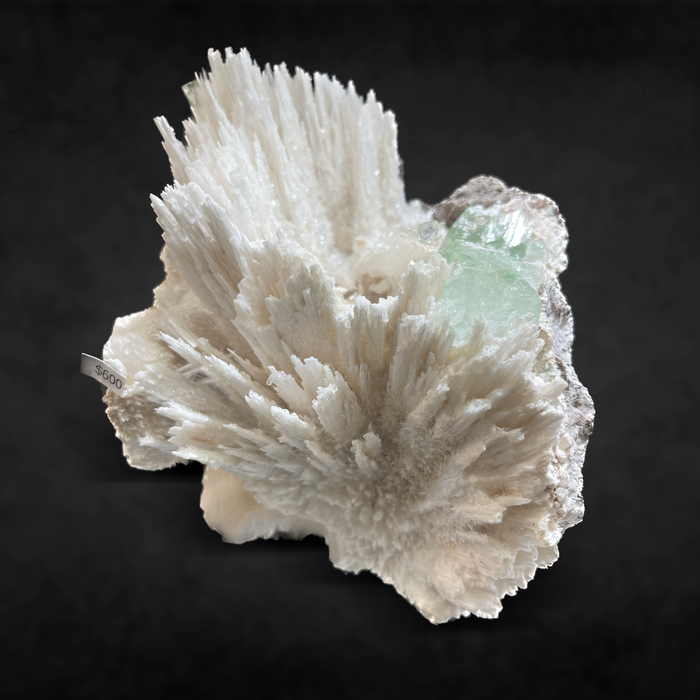 GREEN APOPHYLLITE WITH SCOLECITE