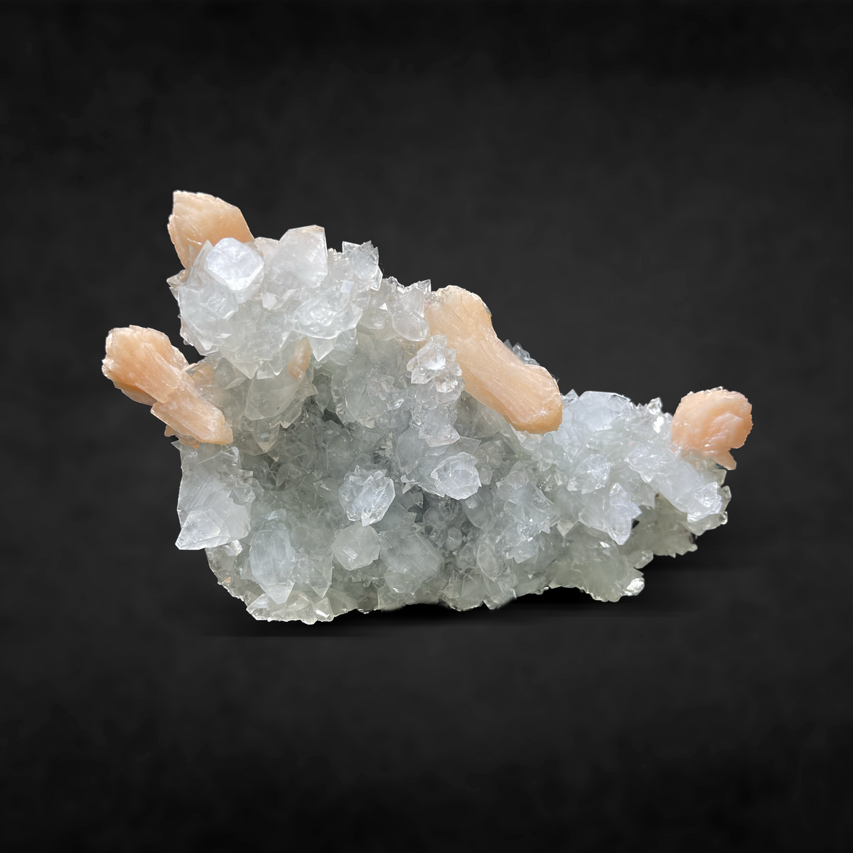 STILBITE WITH CLEAR APOPHYLLITE